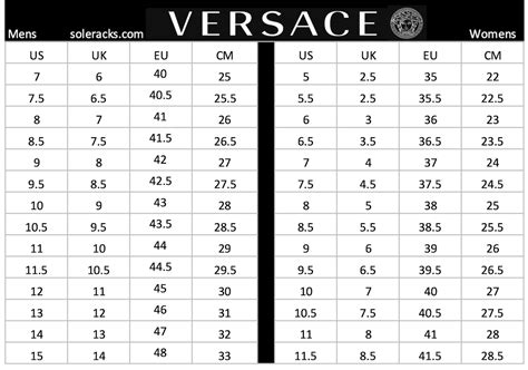 Versace belt size chart